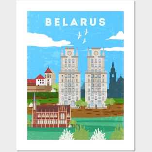 Minsk, Belarus.Retro travel poster Posters and Art